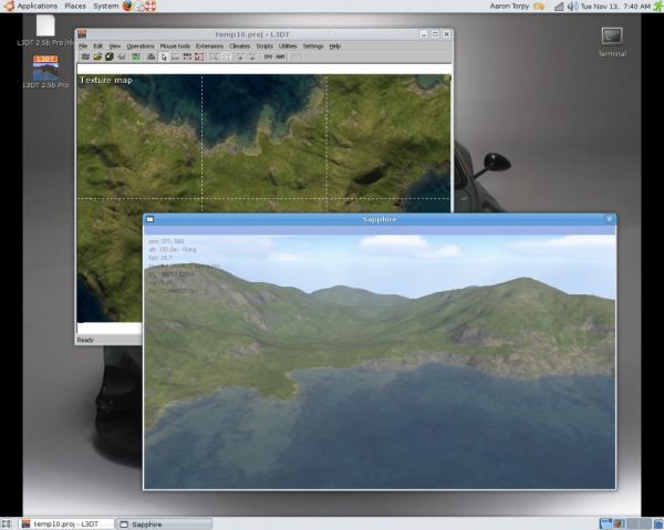 L3DT Pro 2.5.2.18 in Ubuntu 7.10.