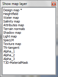  The show map layer dialog box.